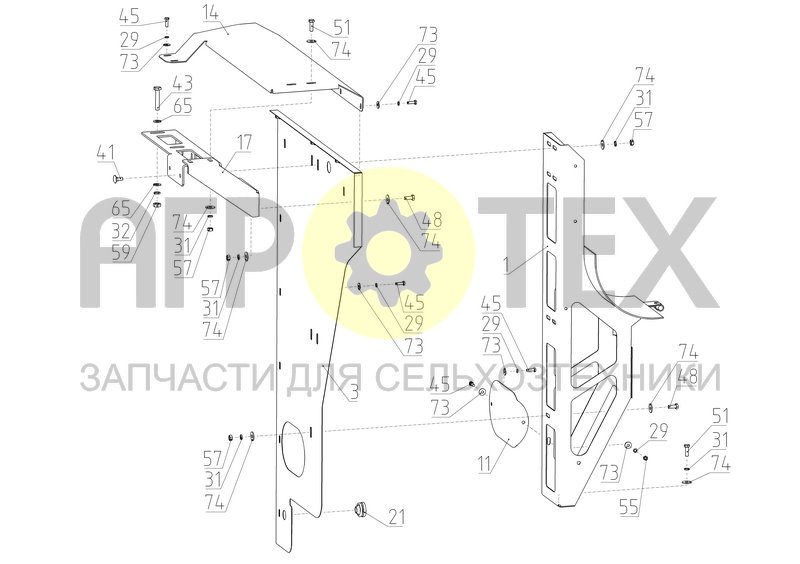 Чертеж Установка щитов (S300.05.19.050А)